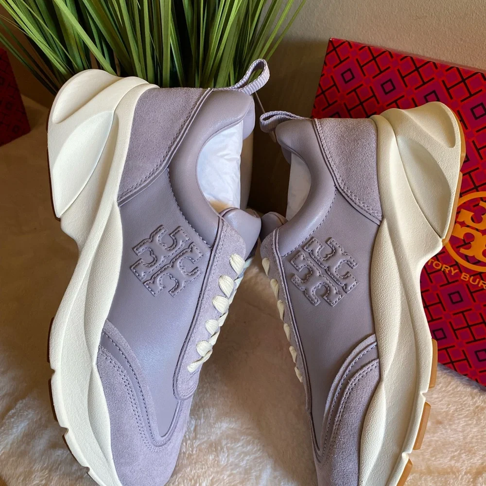 Tory Burch Good Luck Trainer Nappa Leather Sneakers - Picture 5 of 8